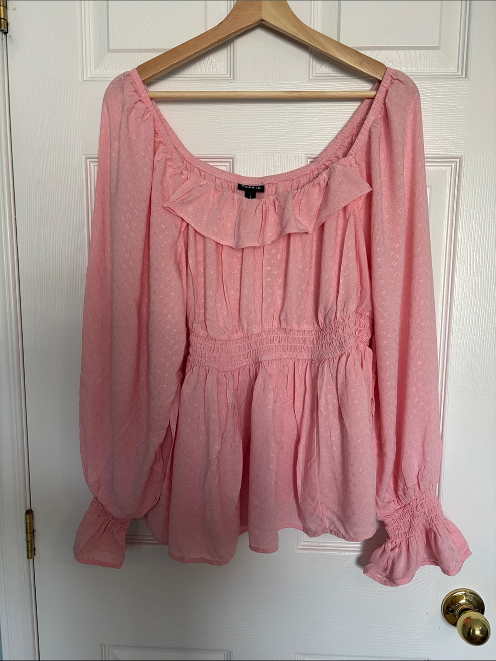 Torrid ruffled smocked waist top